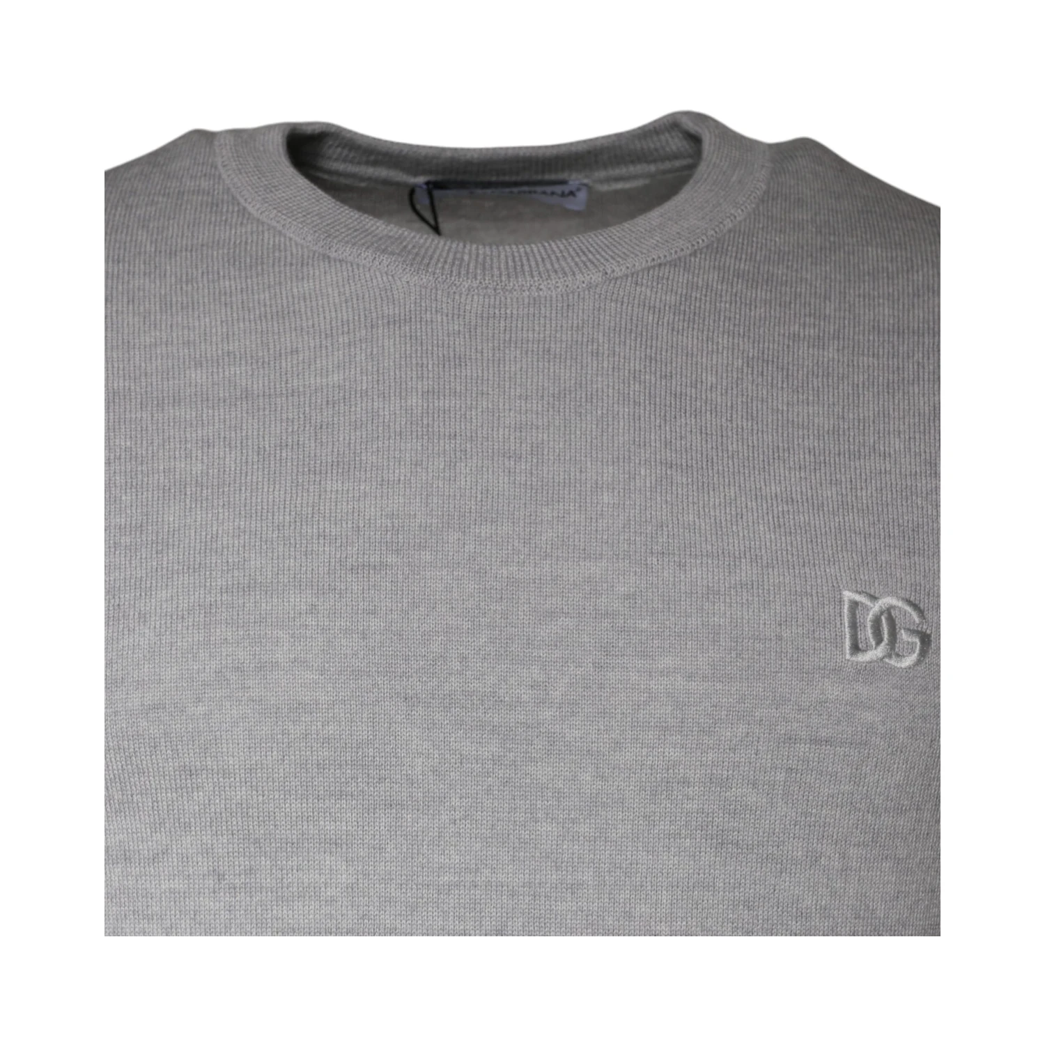 Light Gray Wool Crew Neck Pullover Sweater