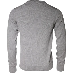 Light Gray Wool Crew Neck Pullover Sweater