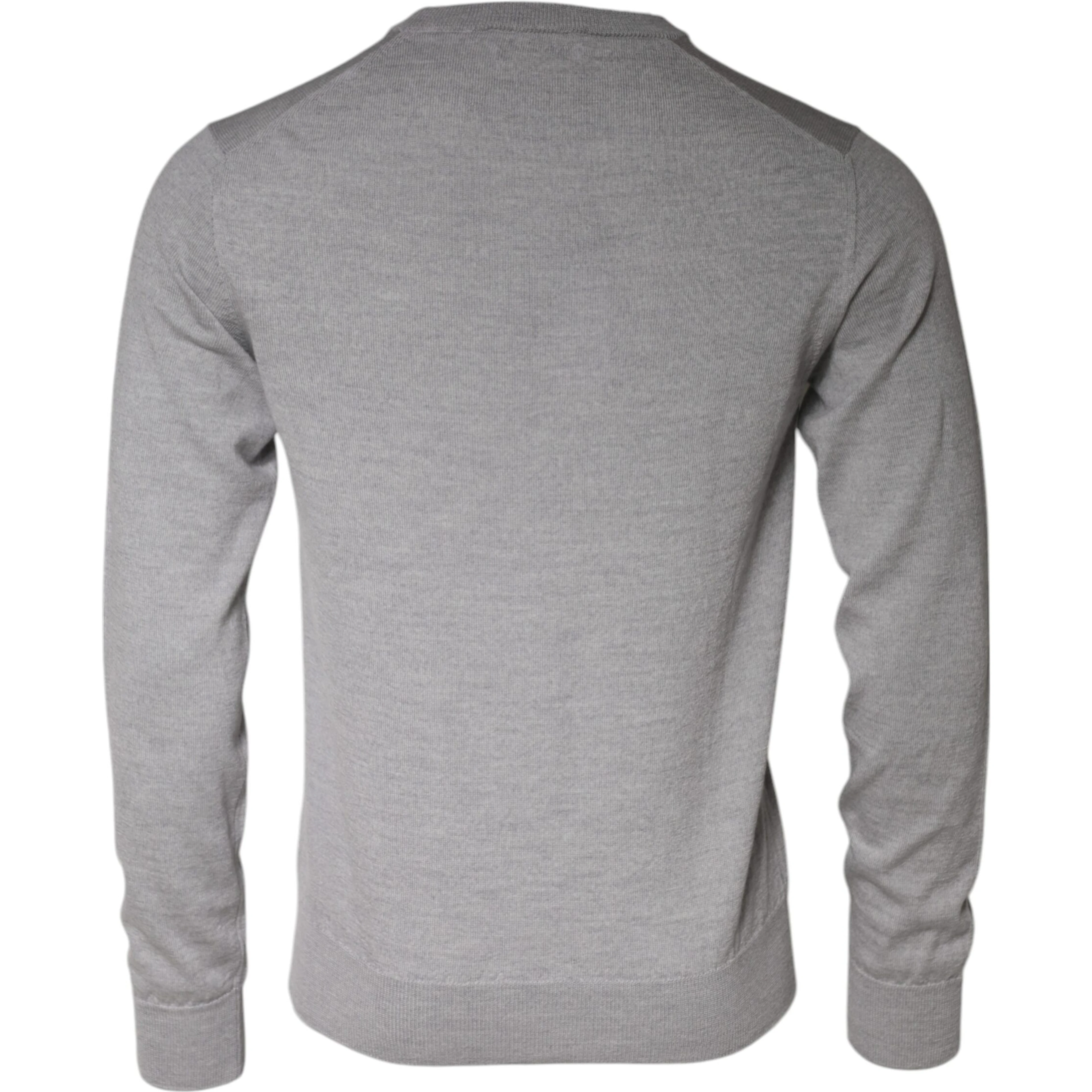 Light Gray Wool Crew Neck Pullover Sweater