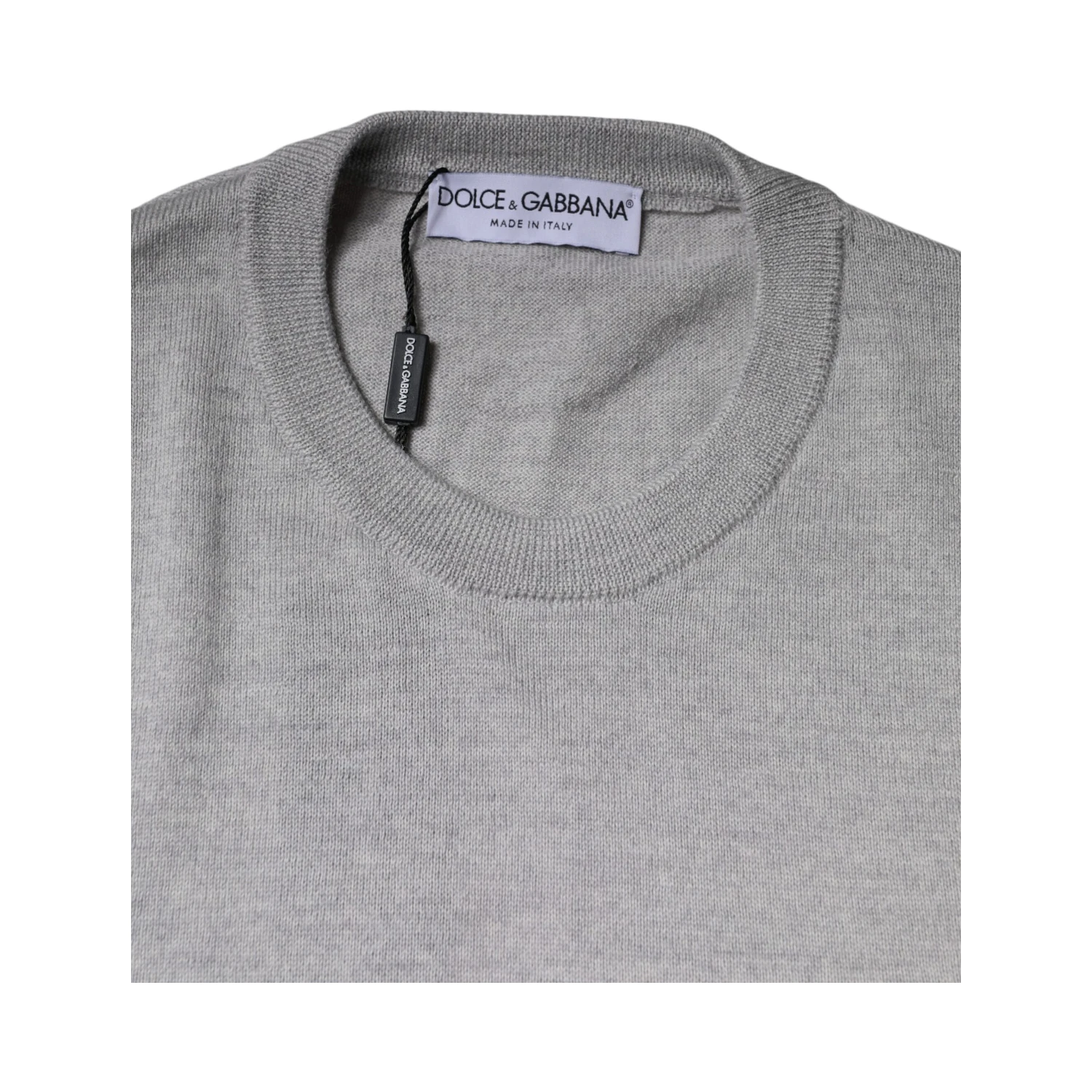 Light Gray Wool Crew Neck Pullover Sweater