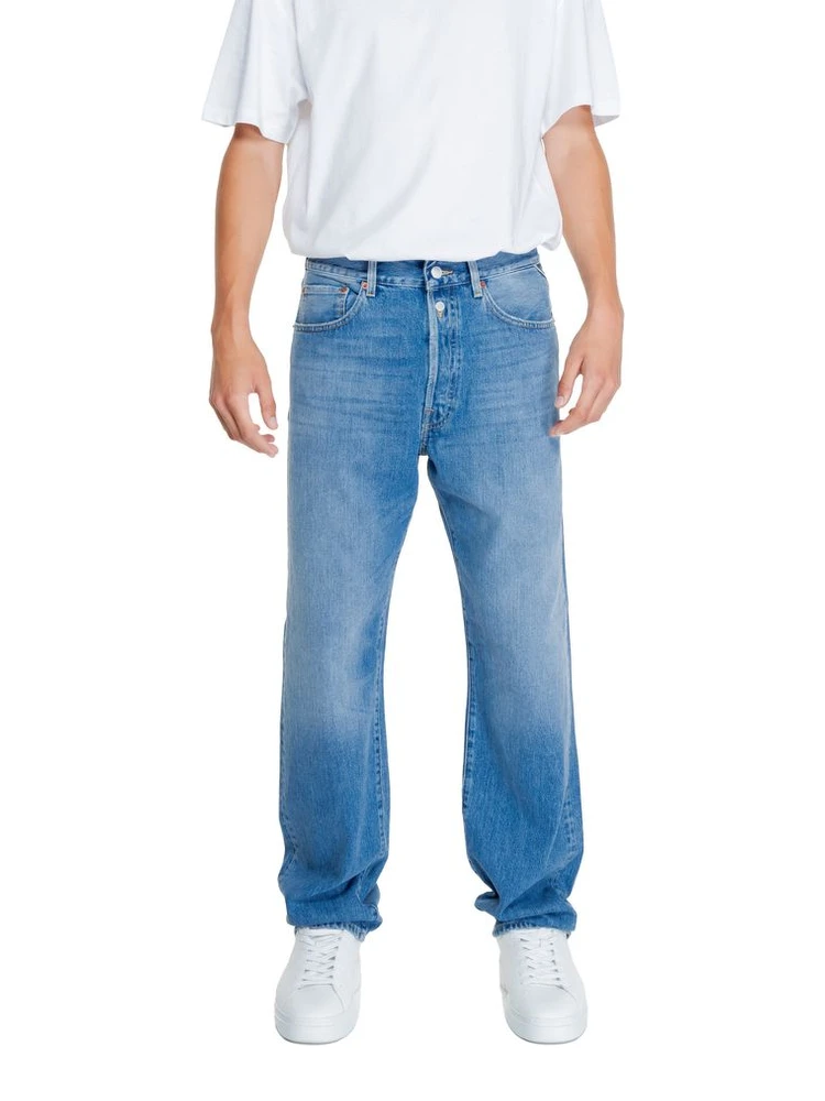 Blue Cotton Relaxed Fit Jeans