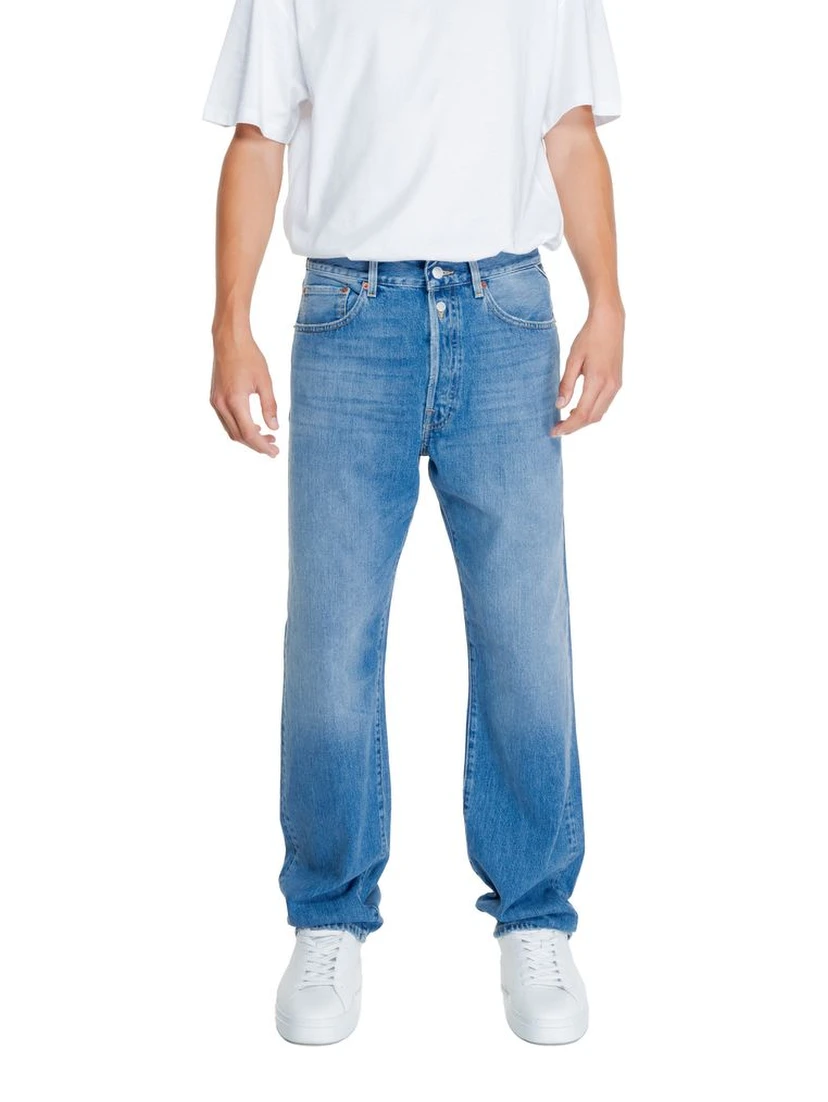 Blue Cotton Relaxed Fit Jeans