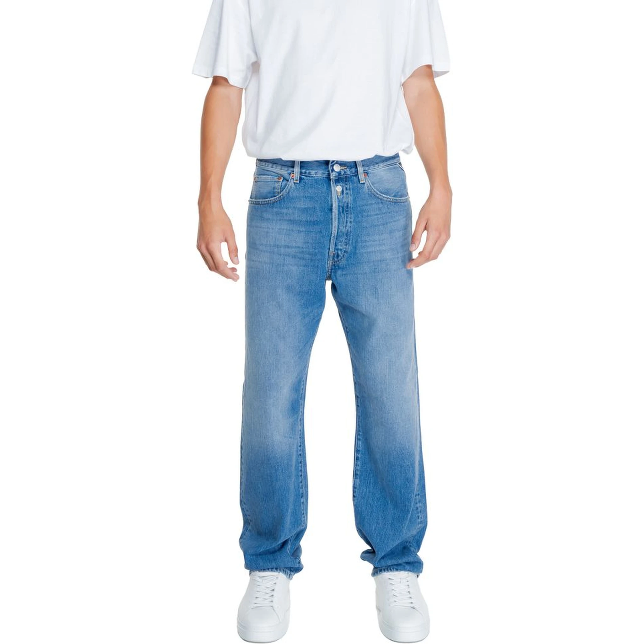 Blue Cotton Relaxed Fit Jeans