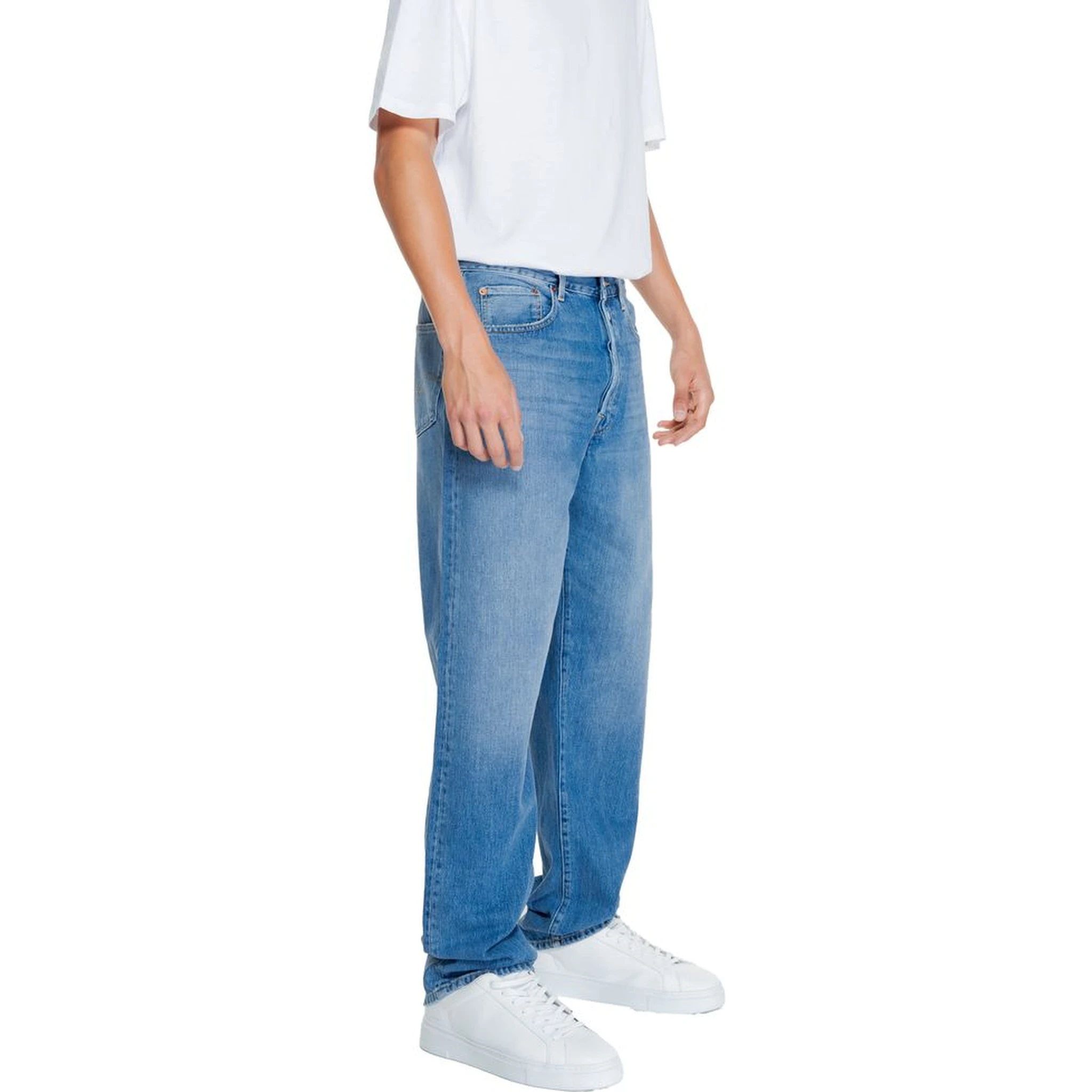 Blue Cotton Relaxed Fit Jeans
