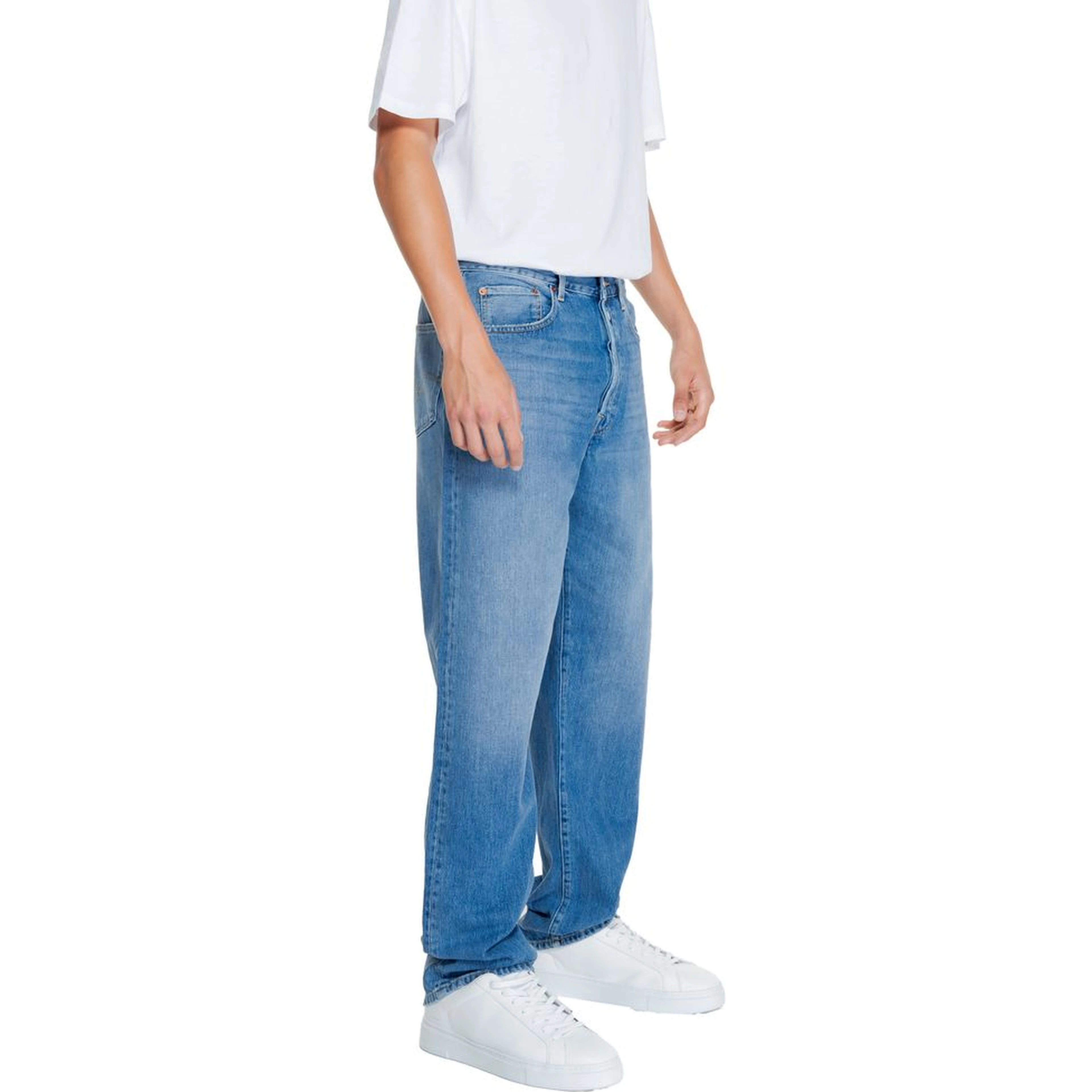 Blue Cotton Relaxed Fit Jeans