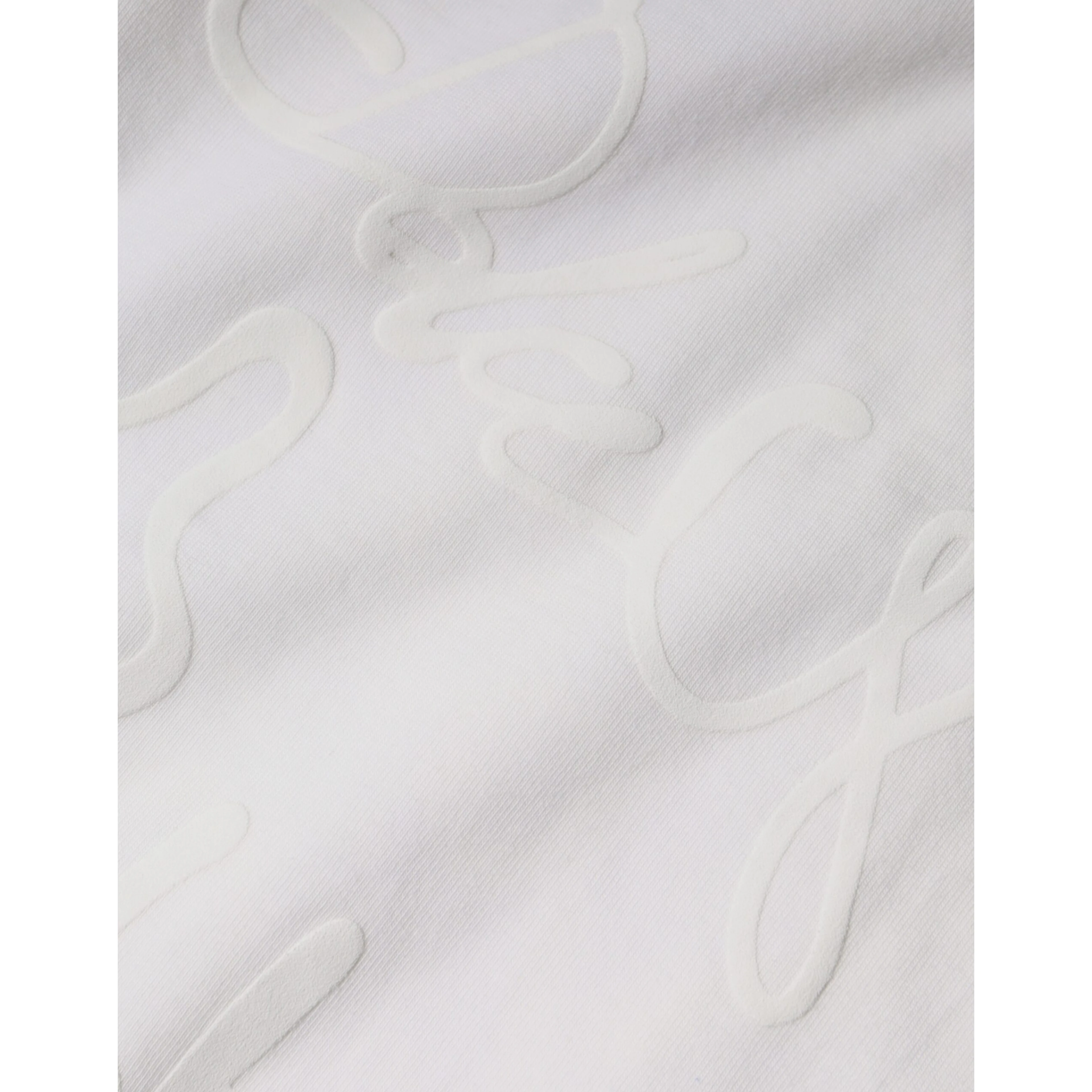 White Logo Print Cotton Crew Neck T-shirt