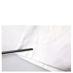 White Logo Print Cotton Crew Neck T-shirt
