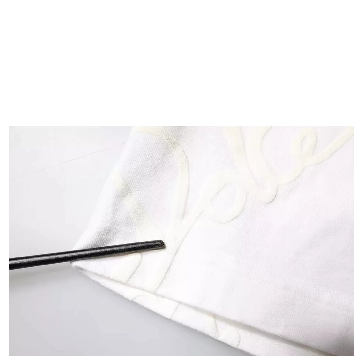 White Logo Print Cotton Crew Neck T-shirt