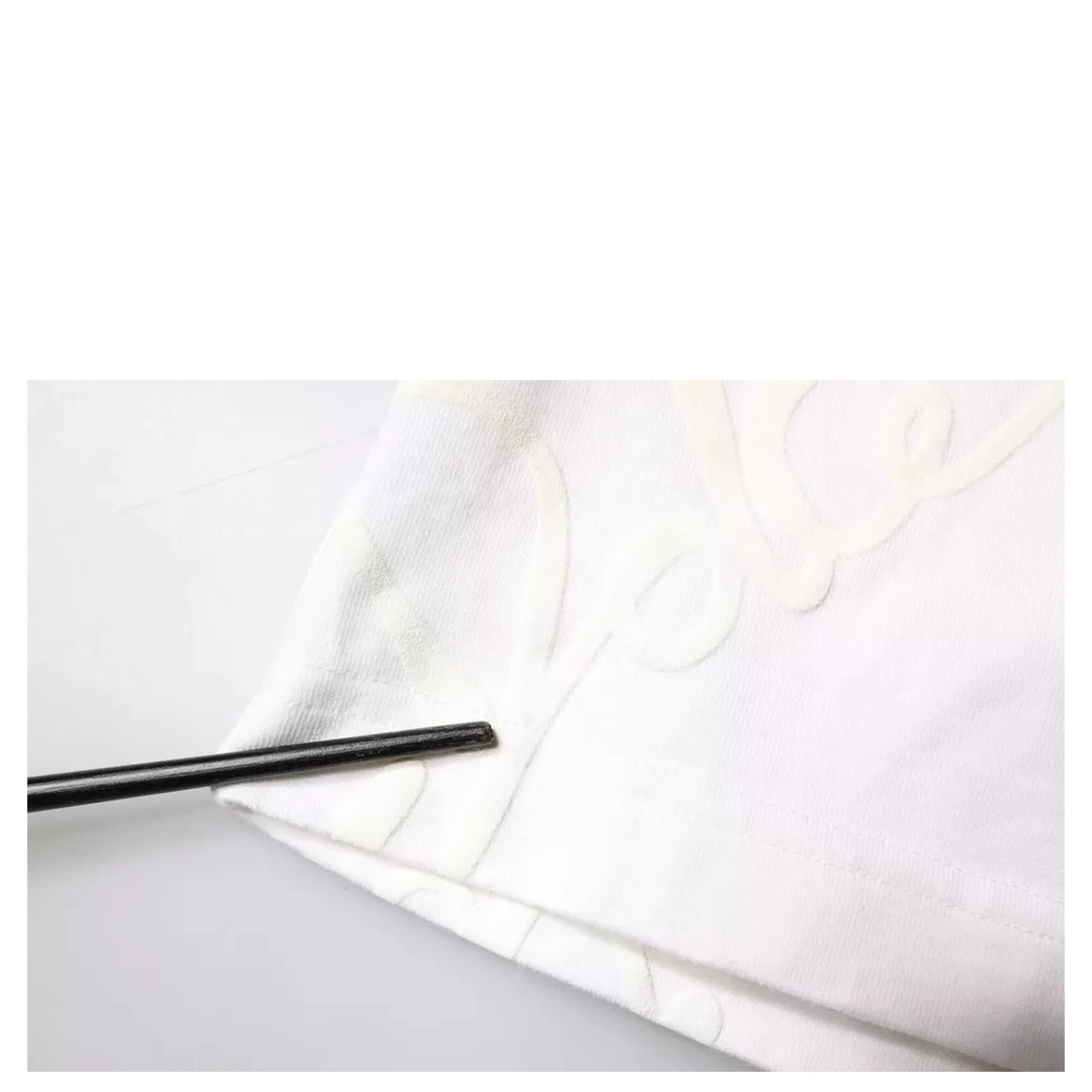 White Logo Print Cotton Crew Neck T-shirt