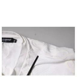 White Logo Print Cotton Crew Neck T-shirt