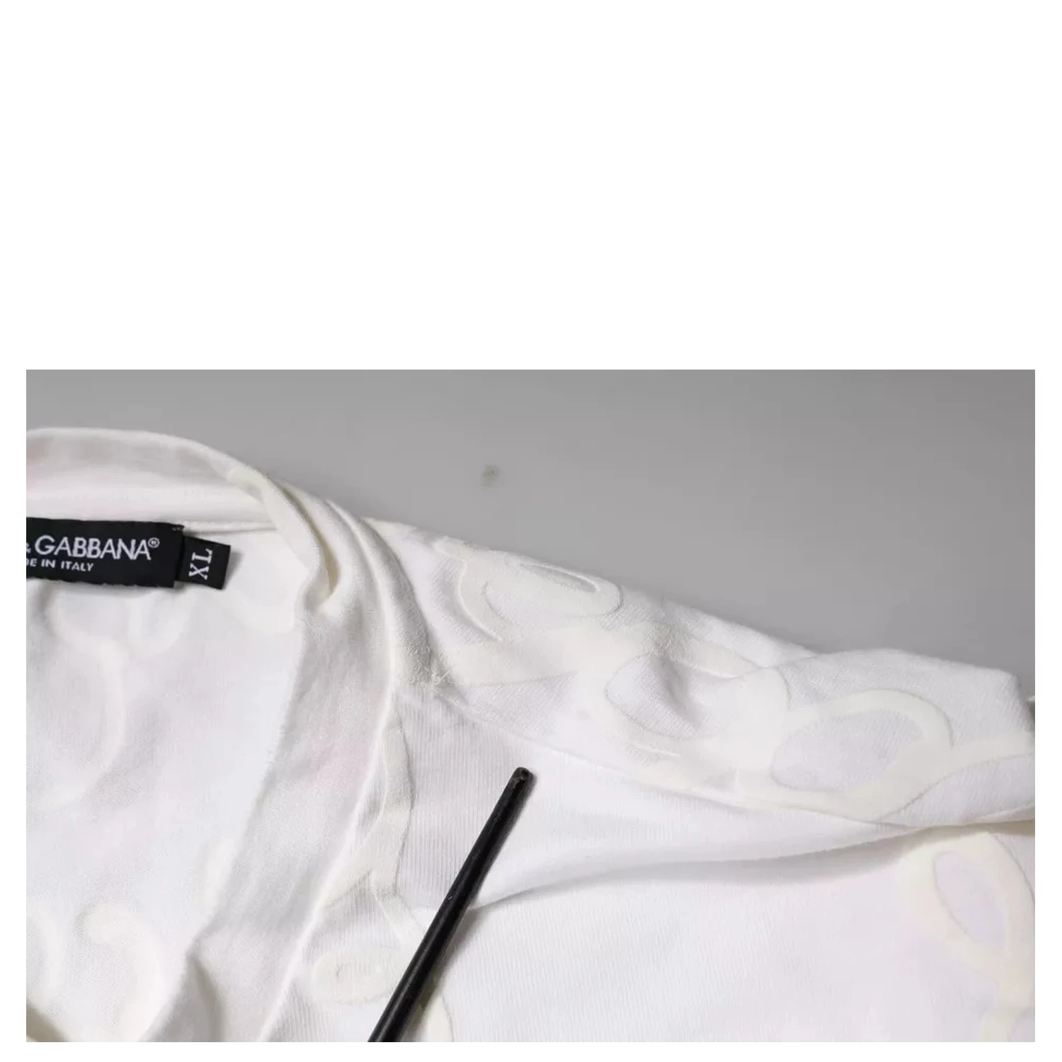 White Logo Print Cotton Crew Neck T-shirt