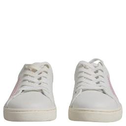 White Classic Calf Leather Sneakers Shoes