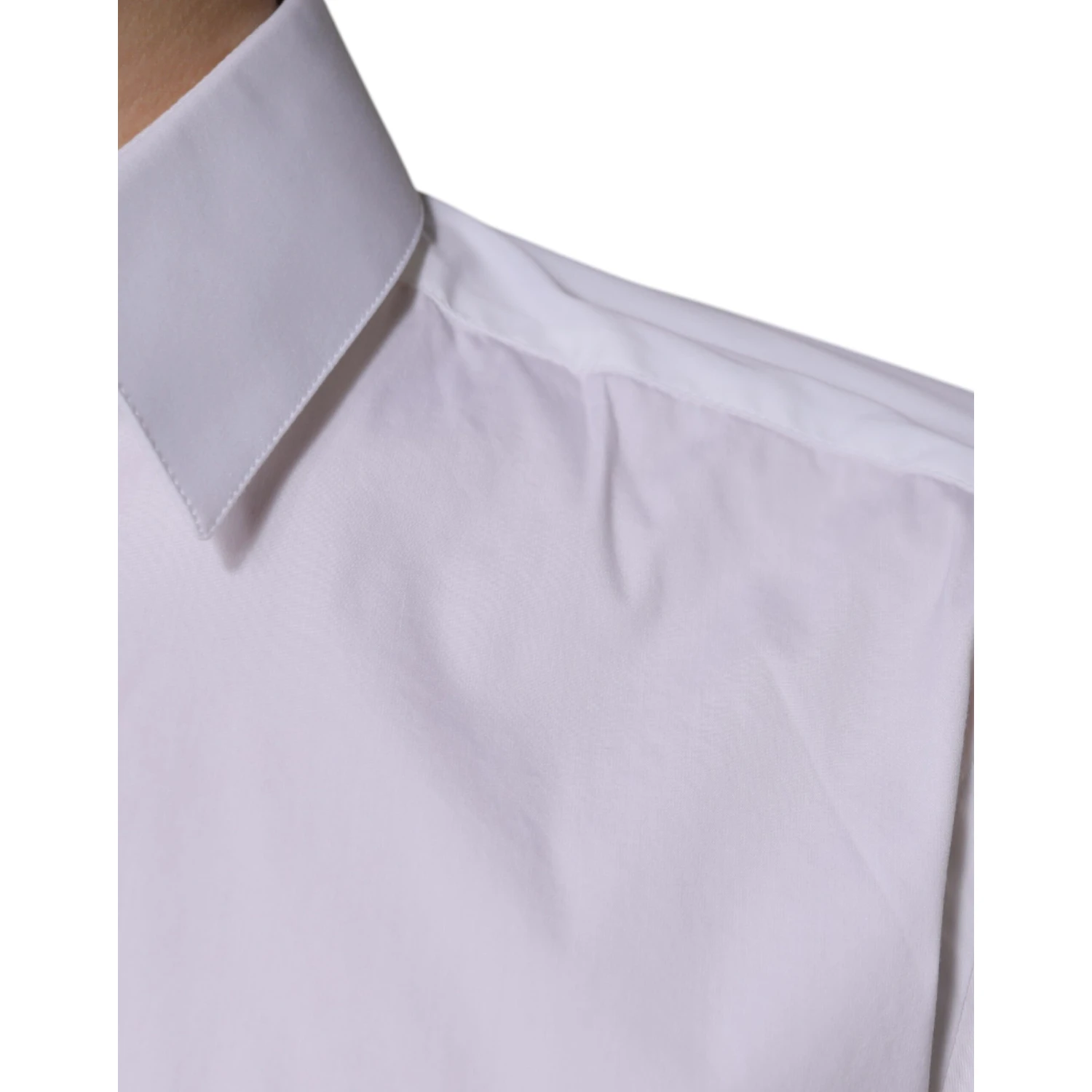 White Cotton Long Sleeve GOLD Dress Shirt