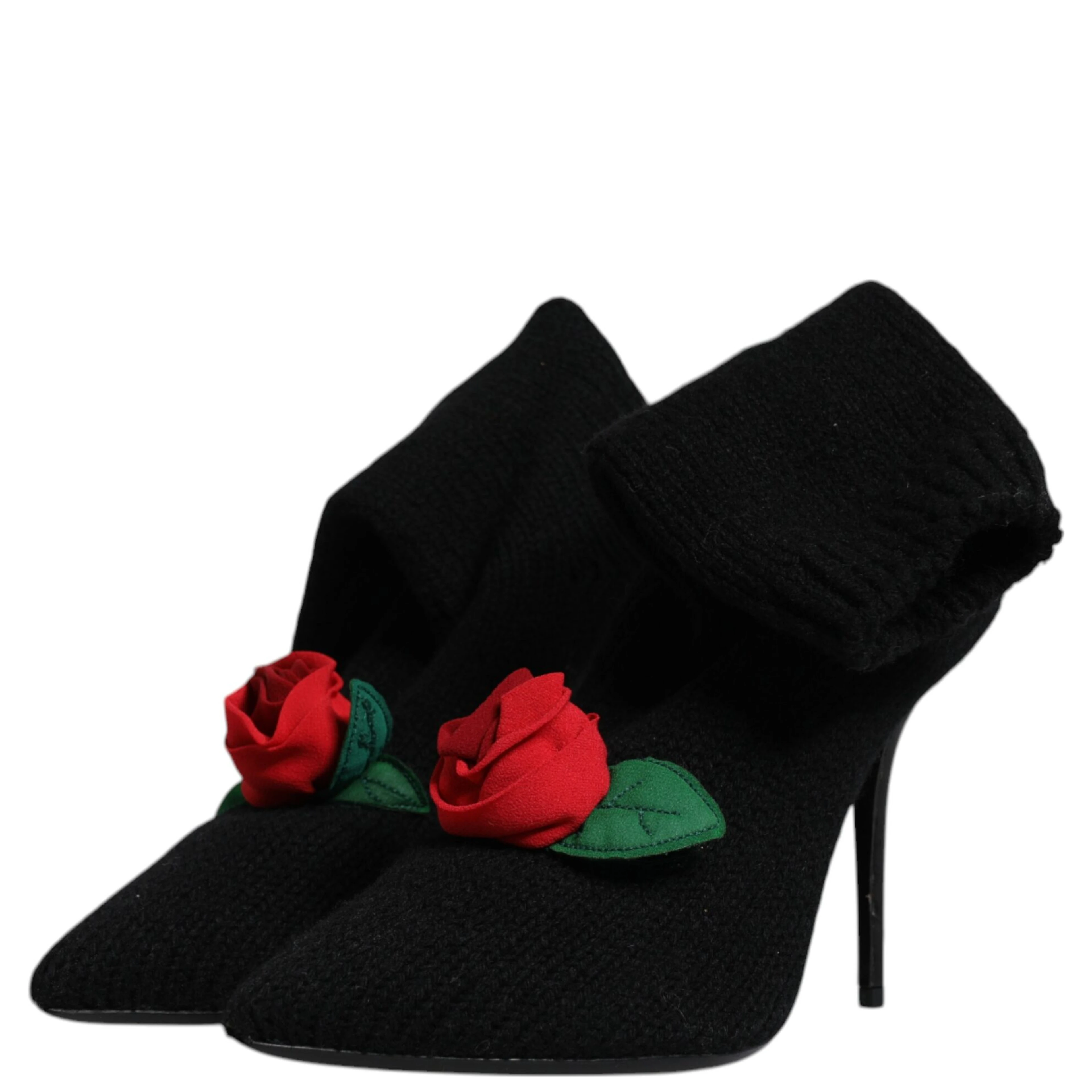 Black Stiletto Heels Mid Calf Boots Shoes