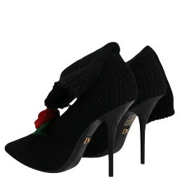 Black Stiletto Heels Mid Calf Boots Shoes