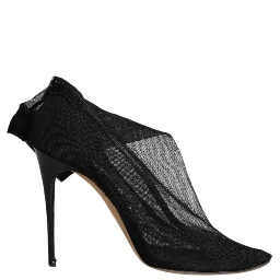 Black Nylon Stretch Mesh Sock Boots Shoes