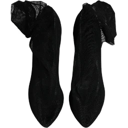 Black Nylon Stretch Mesh Sock Boots Shoes