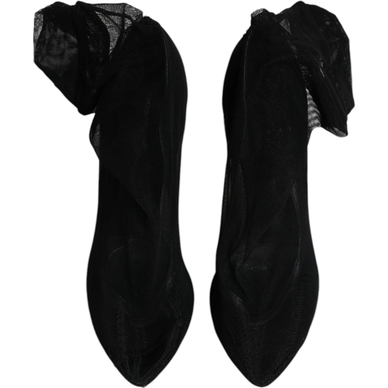 Black Nylon Stretch Mesh Sock Boots Shoes
