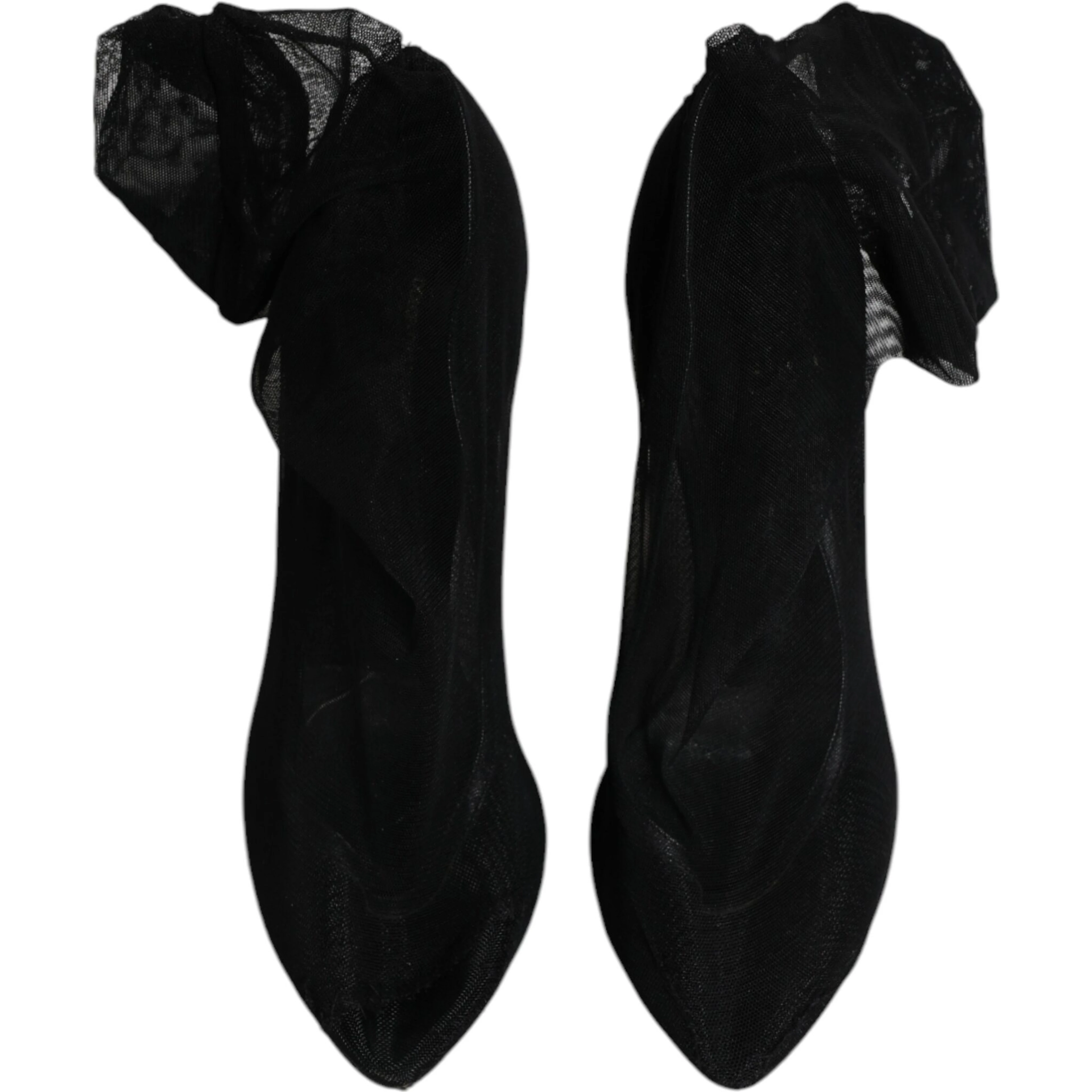 Black Nylon Stretch Mesh Sock Boots Shoes