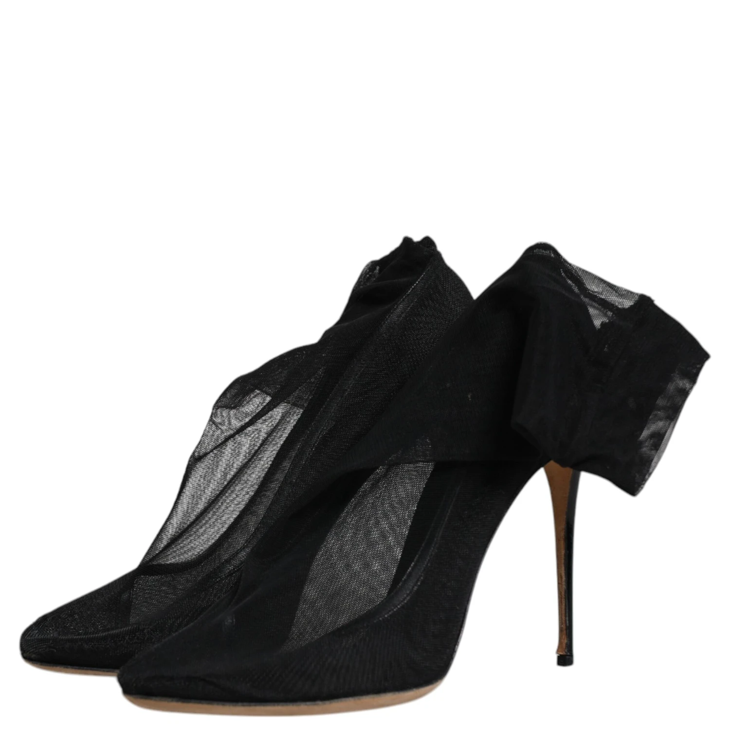 Black Nylon Stretch Mesh Sock Boots Shoes