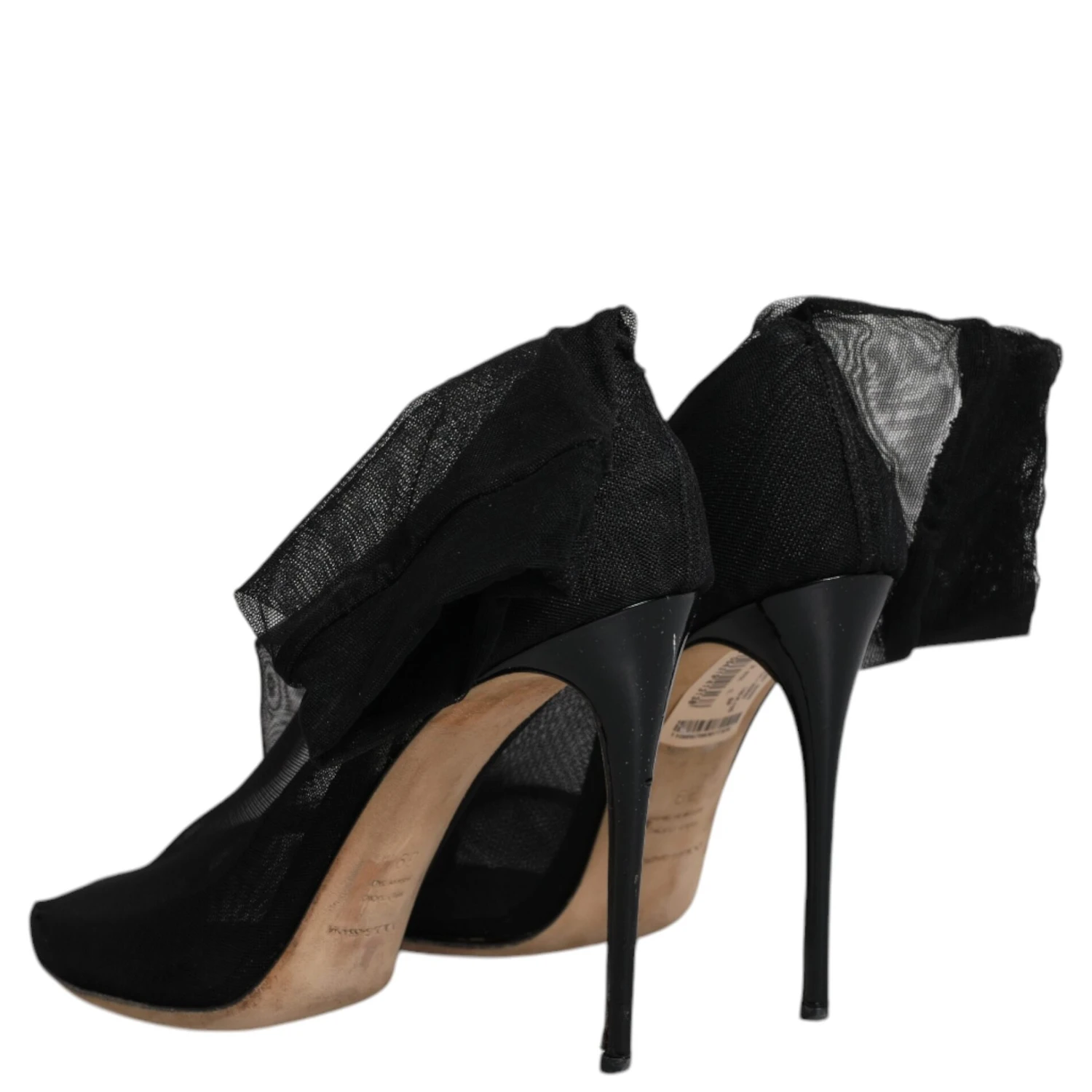 Black Nylon Stretch Mesh Sock Boots Shoes