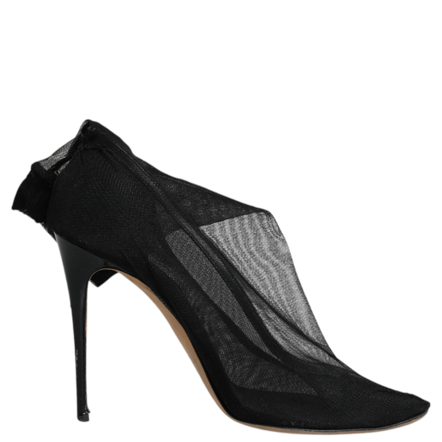 Black Nylon Stretch Mesh Sock Boots Shoes