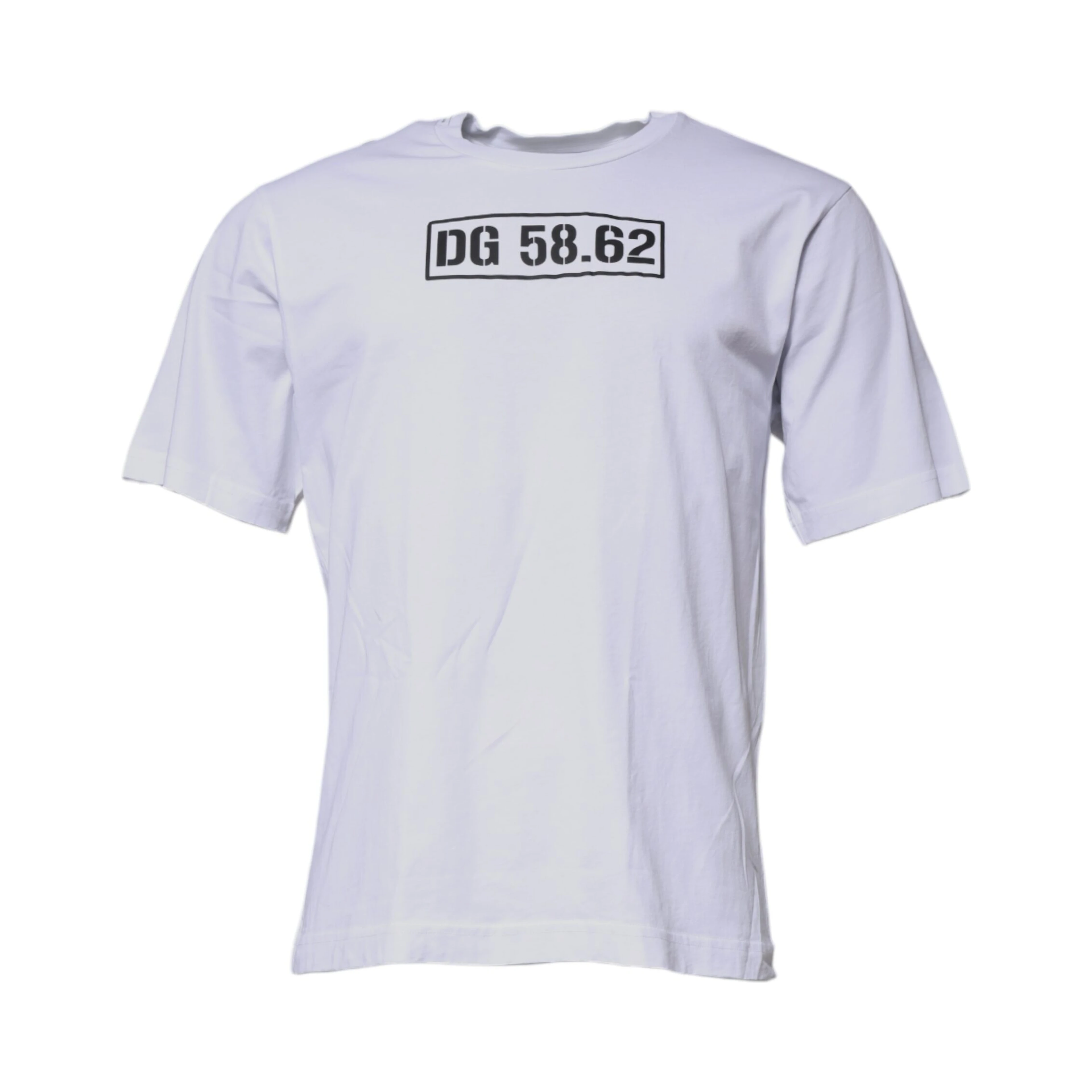 White DG Logo Cotton Crew Neck T-shirt