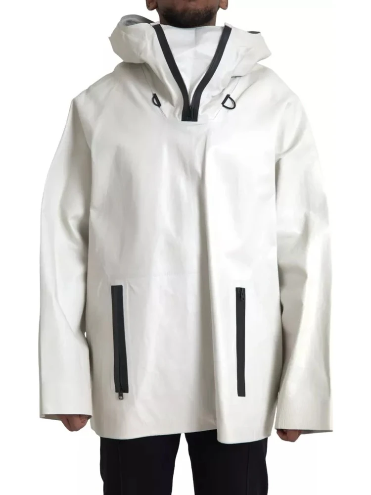 White Leather Men Waterproof Jacket Blouson alternative