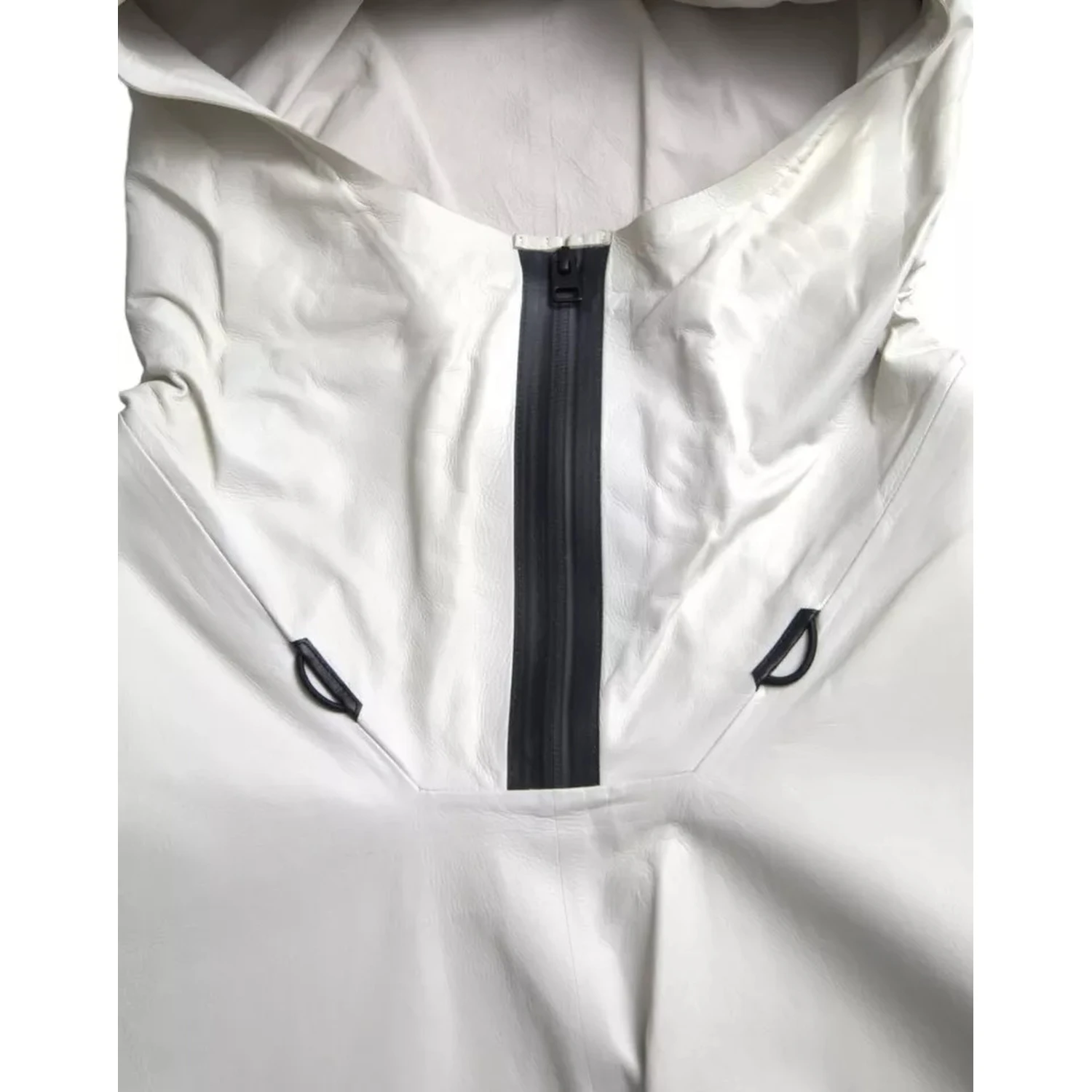 White Leather Men Waterproof Jacket Blouson