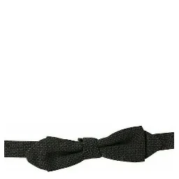 Gray Pattern Silk Adjustable Neck Bow Tie