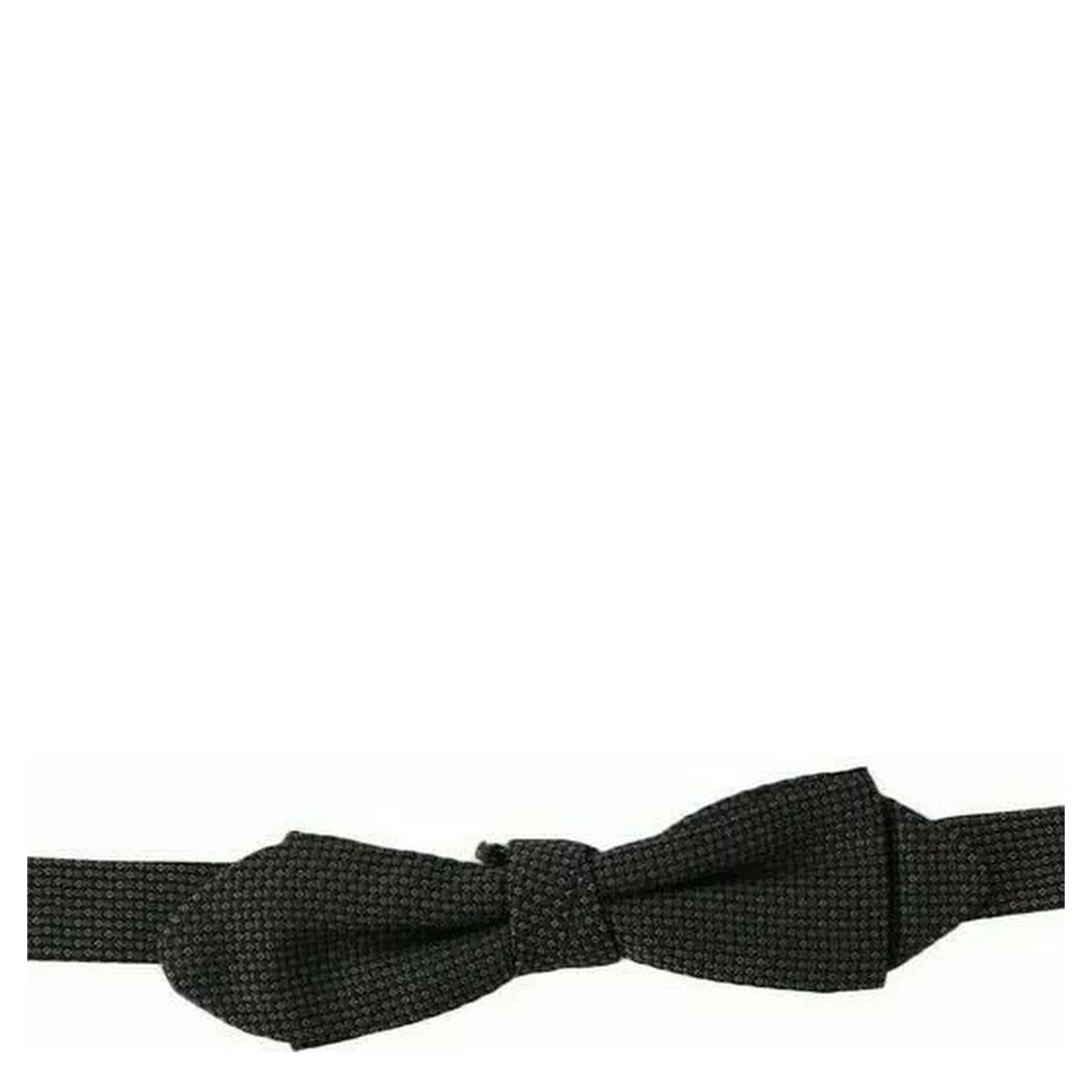Gray Pattern Silk Adjustable Neck Bow Tie