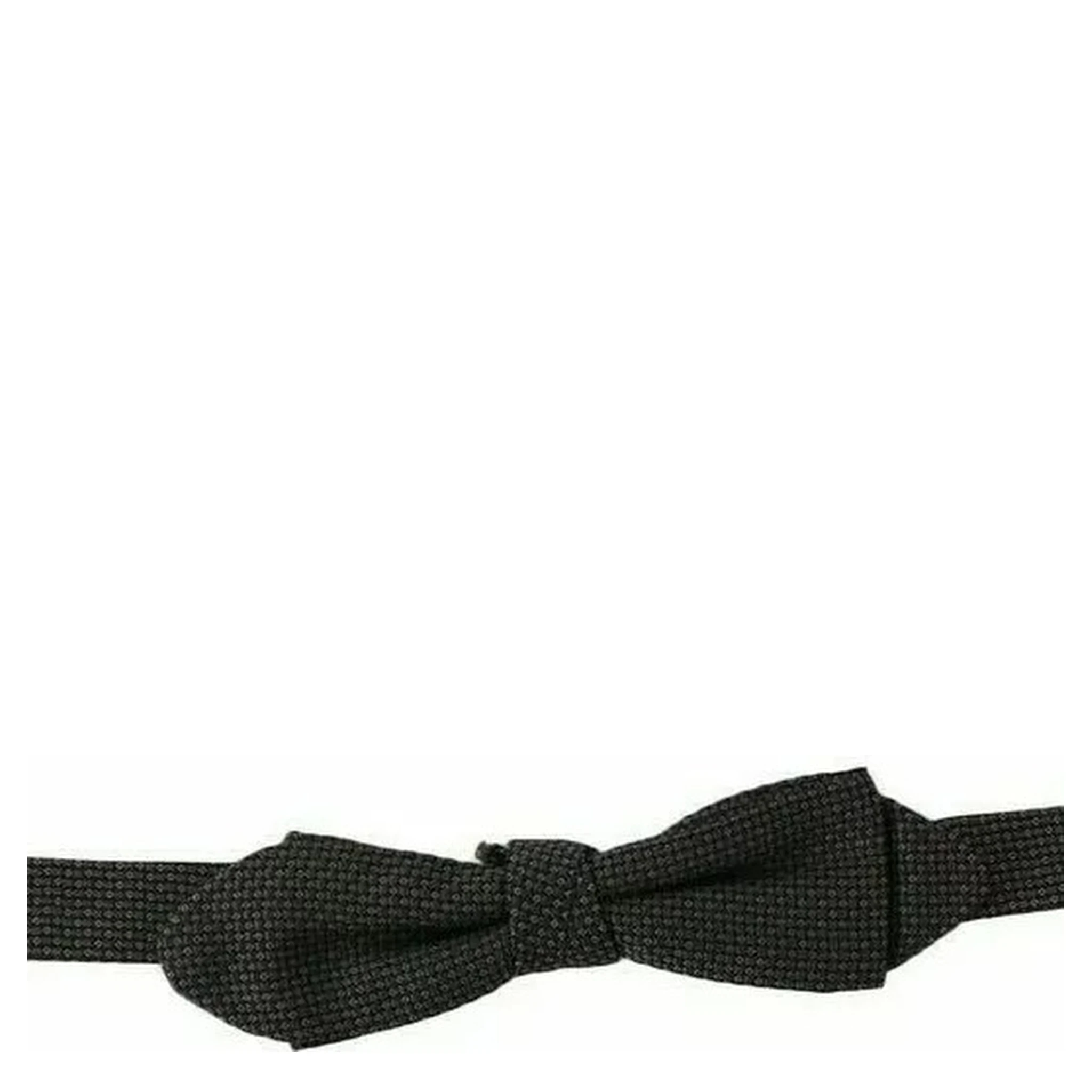 Gray Pattern Silk Adjustable Neck Bow Tie
