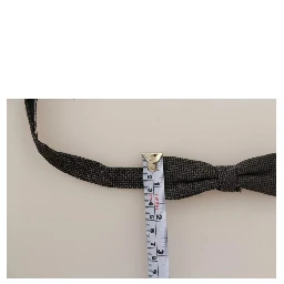Gray Pattern Silk Adjustable Neck Bow Tie