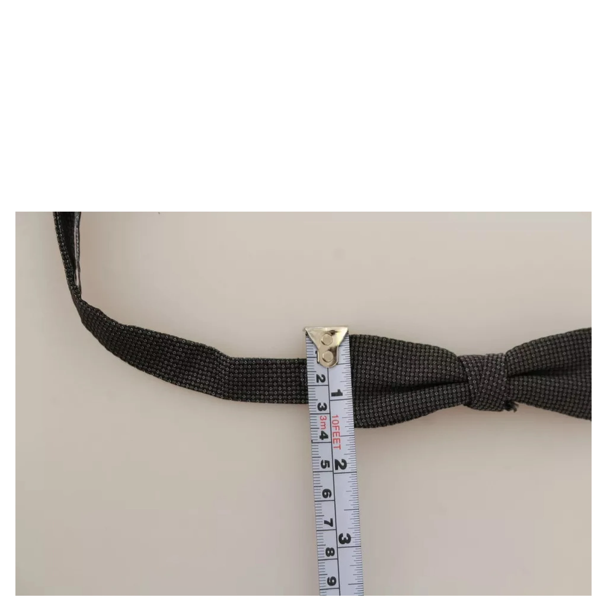 Gray Pattern Silk Adjustable Neck Bow Tie