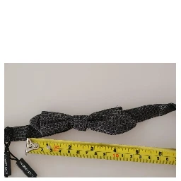 Gray Silk Patterned Mens Necktie Bow Tie