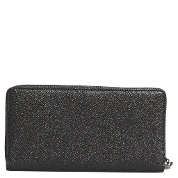 Dark Gray Leather DG Logo Zip Around Continental Wallet