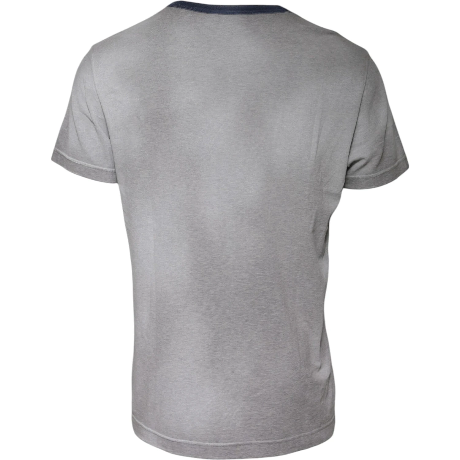 Gray Logo Print Cotton Crew Neck T-shirt