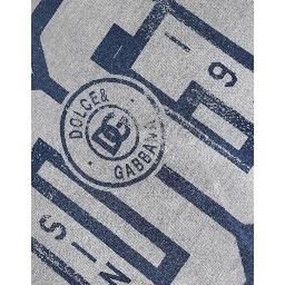 Gray Logo Print Cotton Crew Neck T-shirt