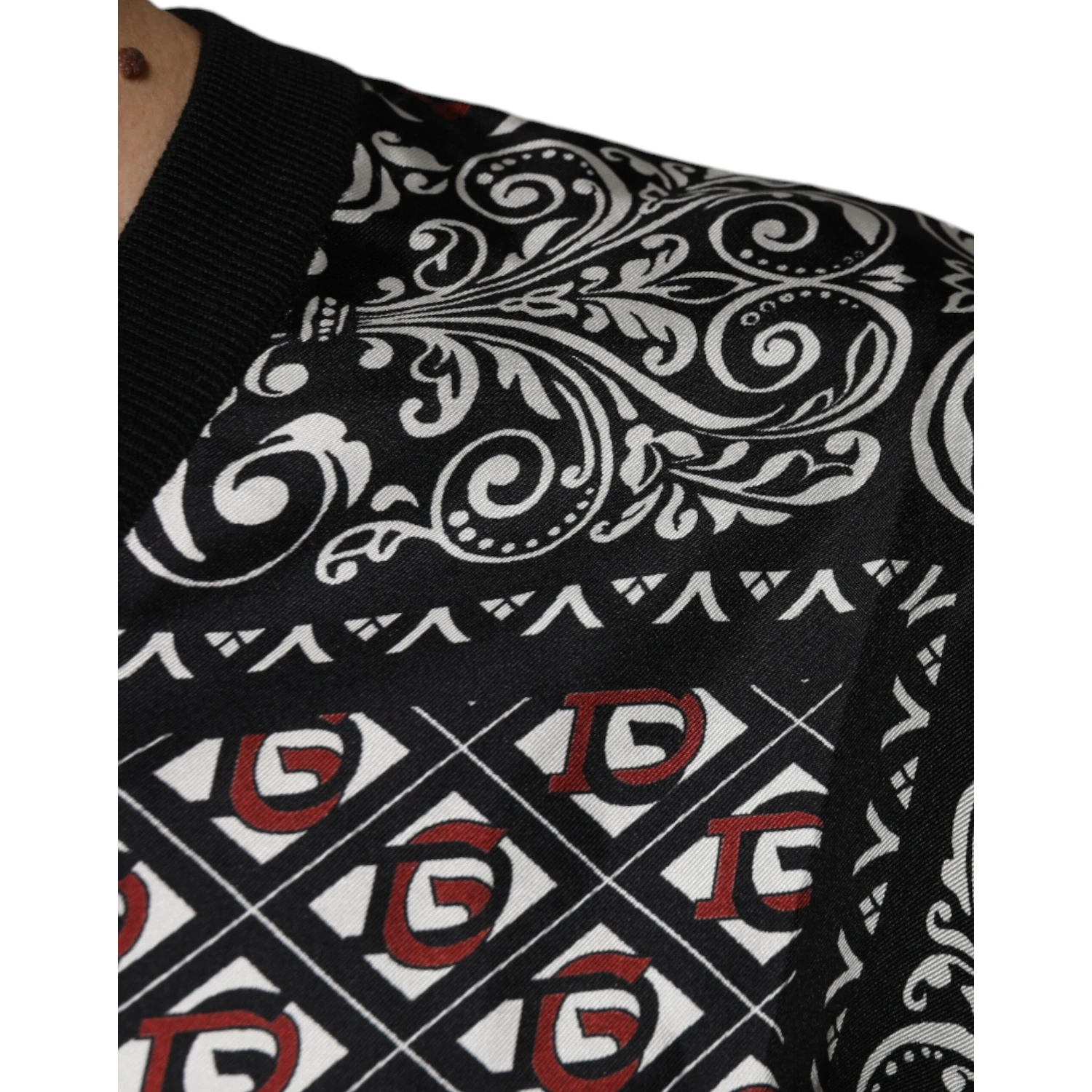 Black Logo Wool V-neck Pullover Sweater