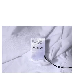 White Logo Cotton Jersey Crew Neck Short Sleeves T-shirt