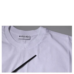 White Logo Cotton Jersey Crew Neck Short Sleeves T-shirt