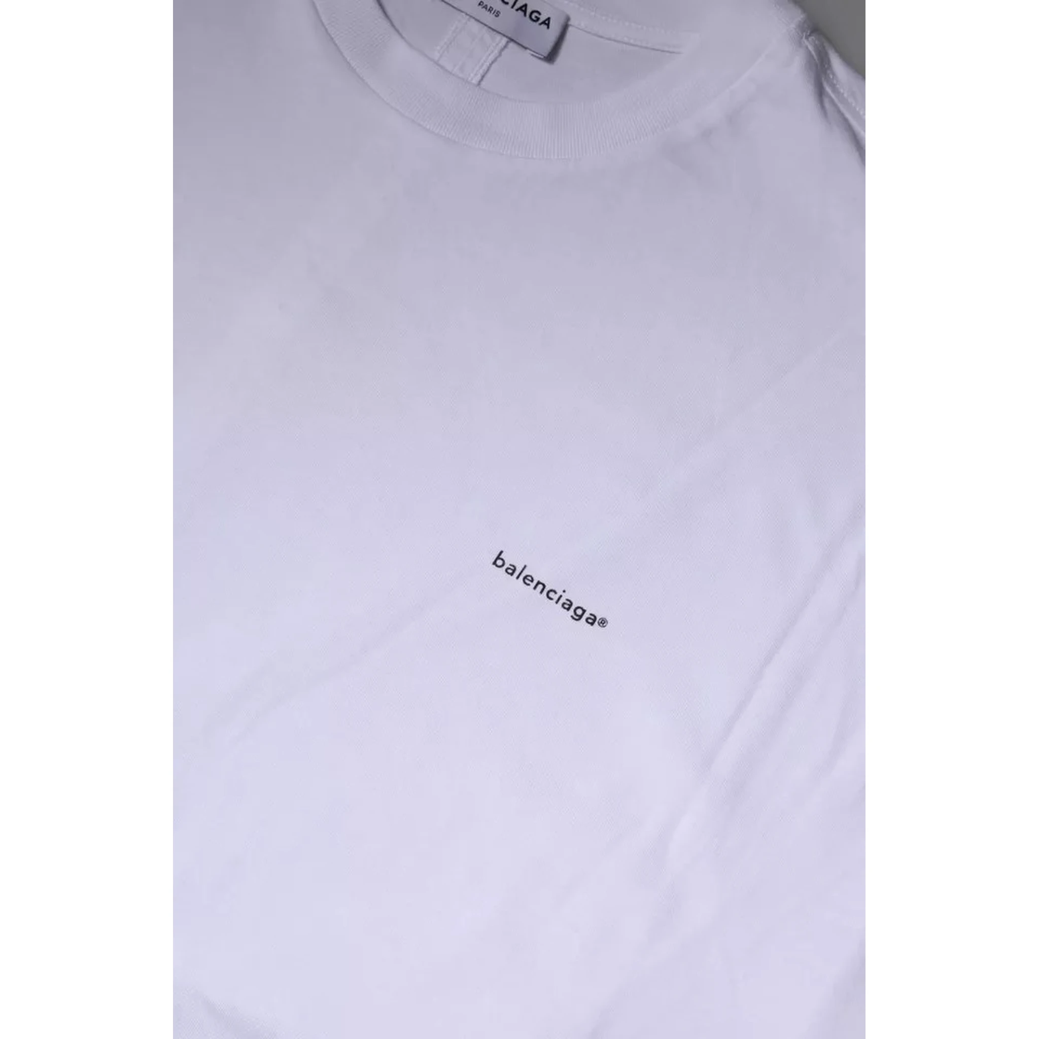 White Logo Cotton Jersey Crew Neck Short Sleeves T-shirt