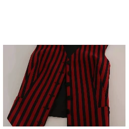 Red Black Stripe Vest Waistcoat Blouse Top