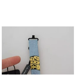 Light Blue Banana Print Silk Men Neck Bow Tie