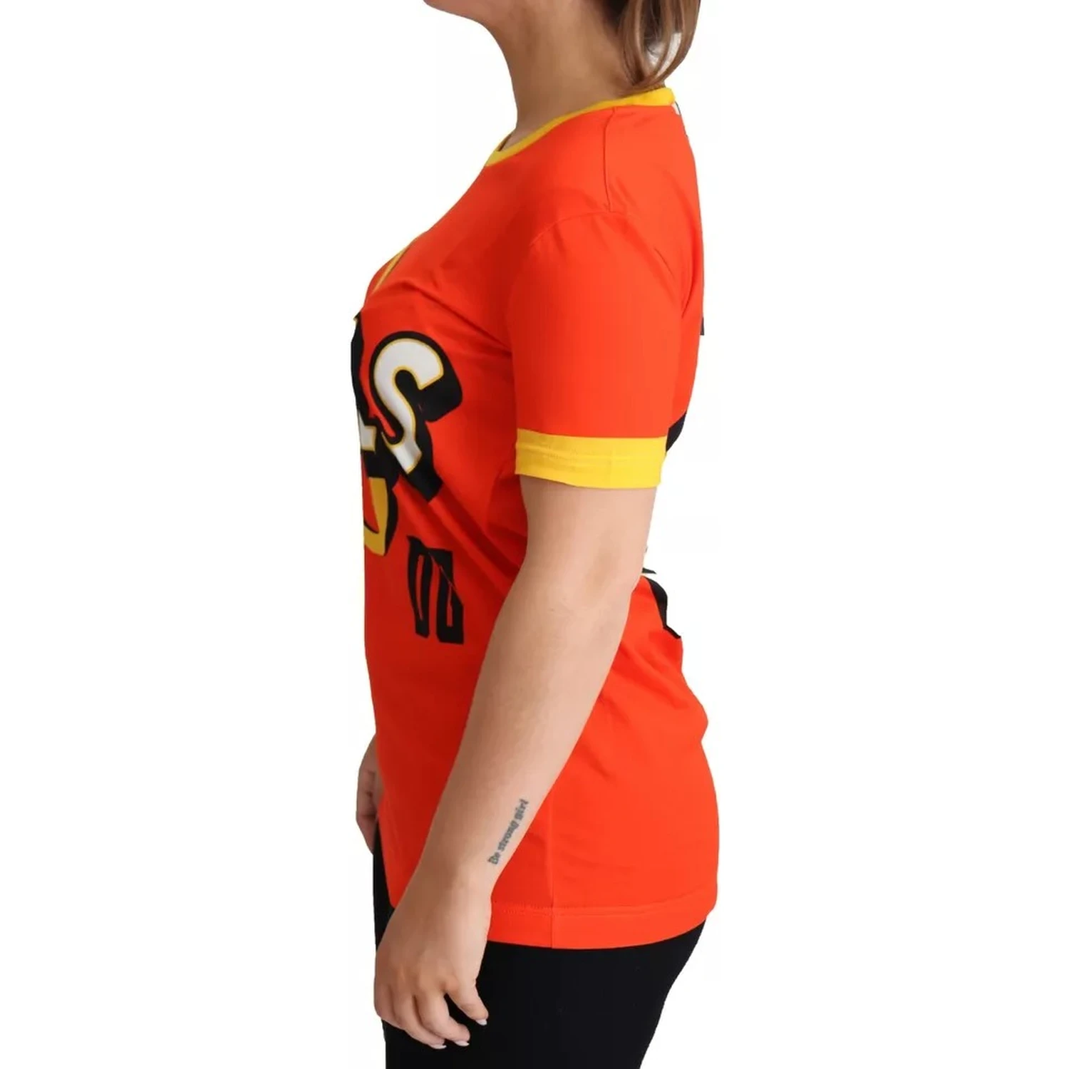 Orange Royals Print Round Neck T-shirt