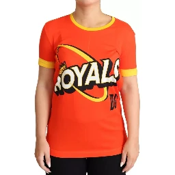 Orange Royals Print Round Neck T-shirt