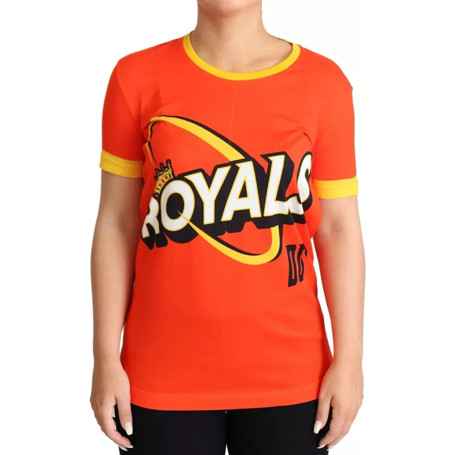 Orange Royals Print Round Neck T-shirt