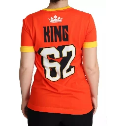 Orange Royals Print Round Neck T-shirt