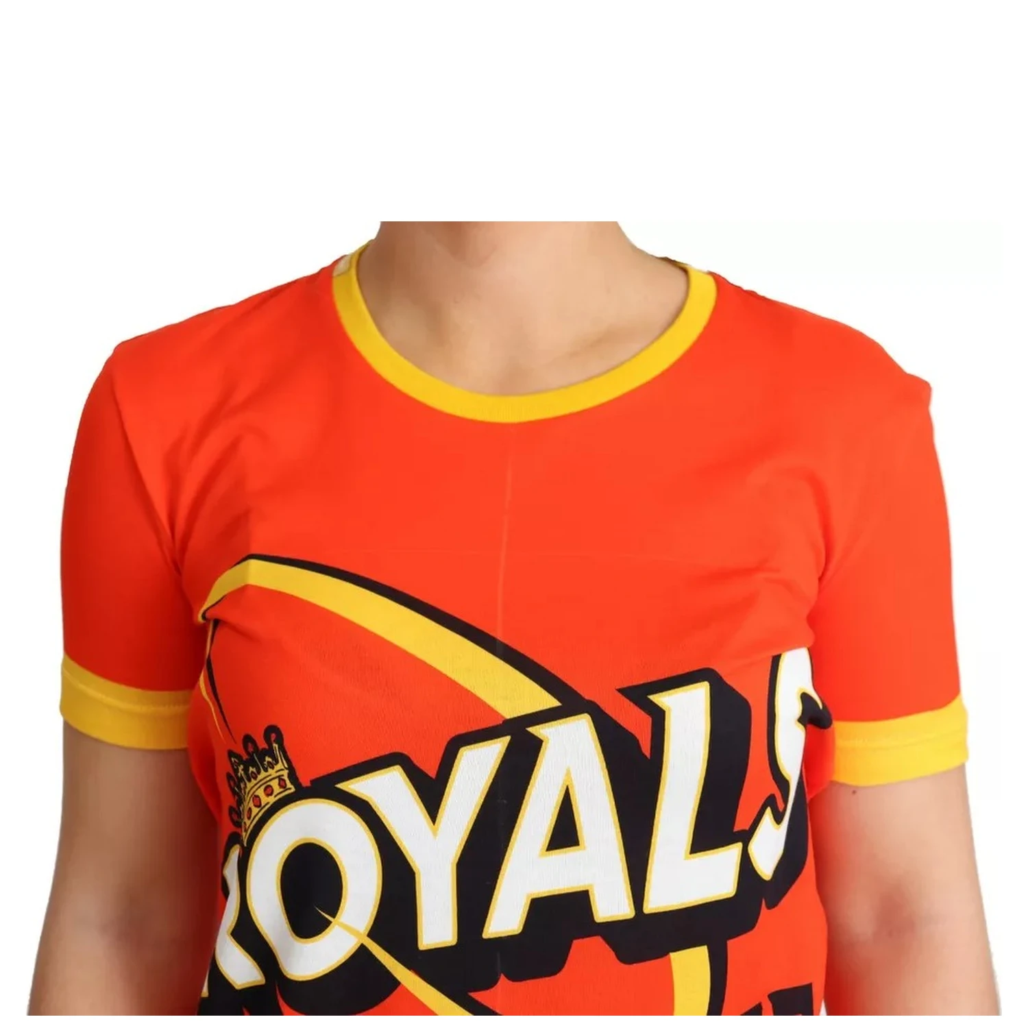 Orange Royals Print Round Neck T-shirt