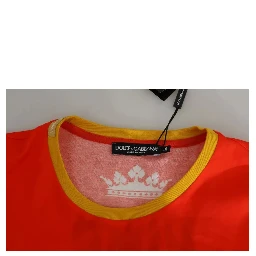 Orange Royals Print Round Neck T-shirt